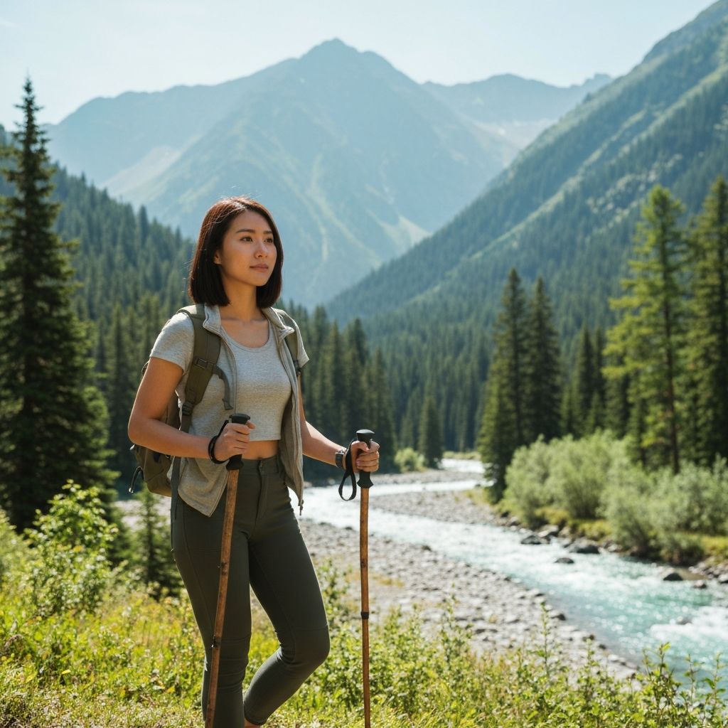 Person in outdoor casual activity with natural background